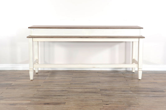 Console Table With Usb Power Plug - White / Light Brown