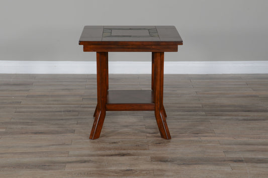 Santa Fe - Mahogany Wood End Table - Dark Chocolate