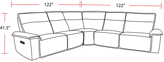 Perimeter - 5 Piece Modular Power Reclining Sectional