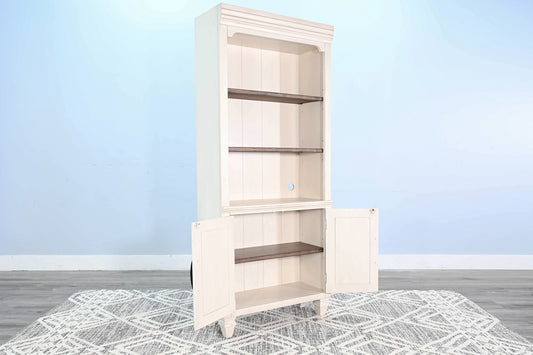 Pasadena - Two-Tone Wood Bookcase - Buckskin / Marble White