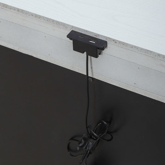 Reflections - Nightstand With Lights and Charging Station - White