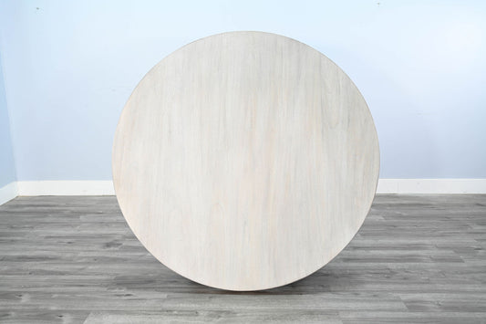 Rowan - Round Dining Table - Light Gray / Wheat