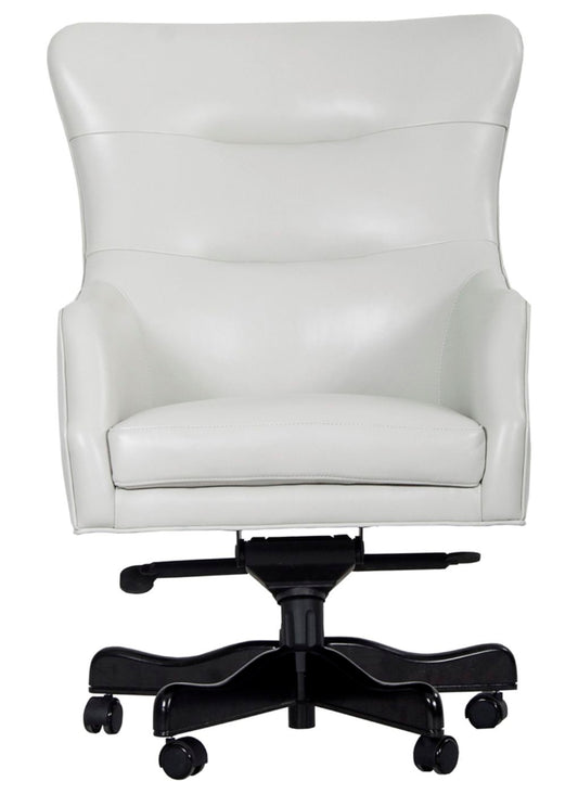 Dc#122 - Leather Desk Chair - Alabaster
