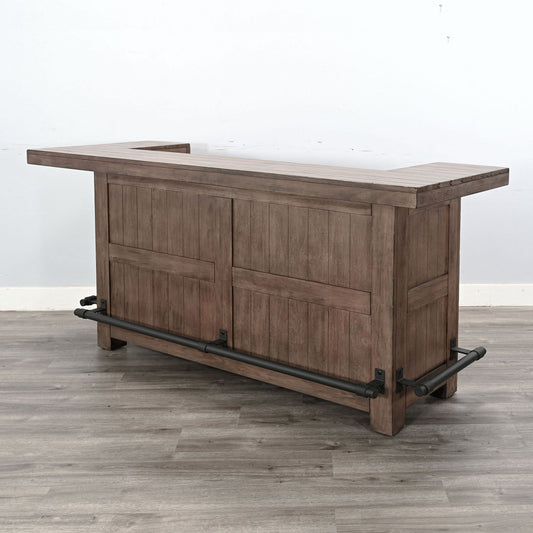 80" Traditional Wood Home 3 Piece Bar Set With Backless Stools - Buckskin