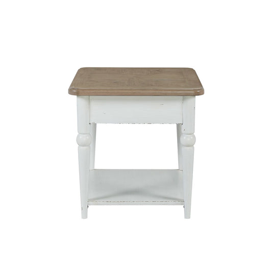 Turnberry Park - Rectangular End Table - Washed White