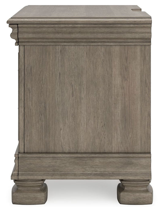 Lexorne - Three Drawer Night Stand - Gray