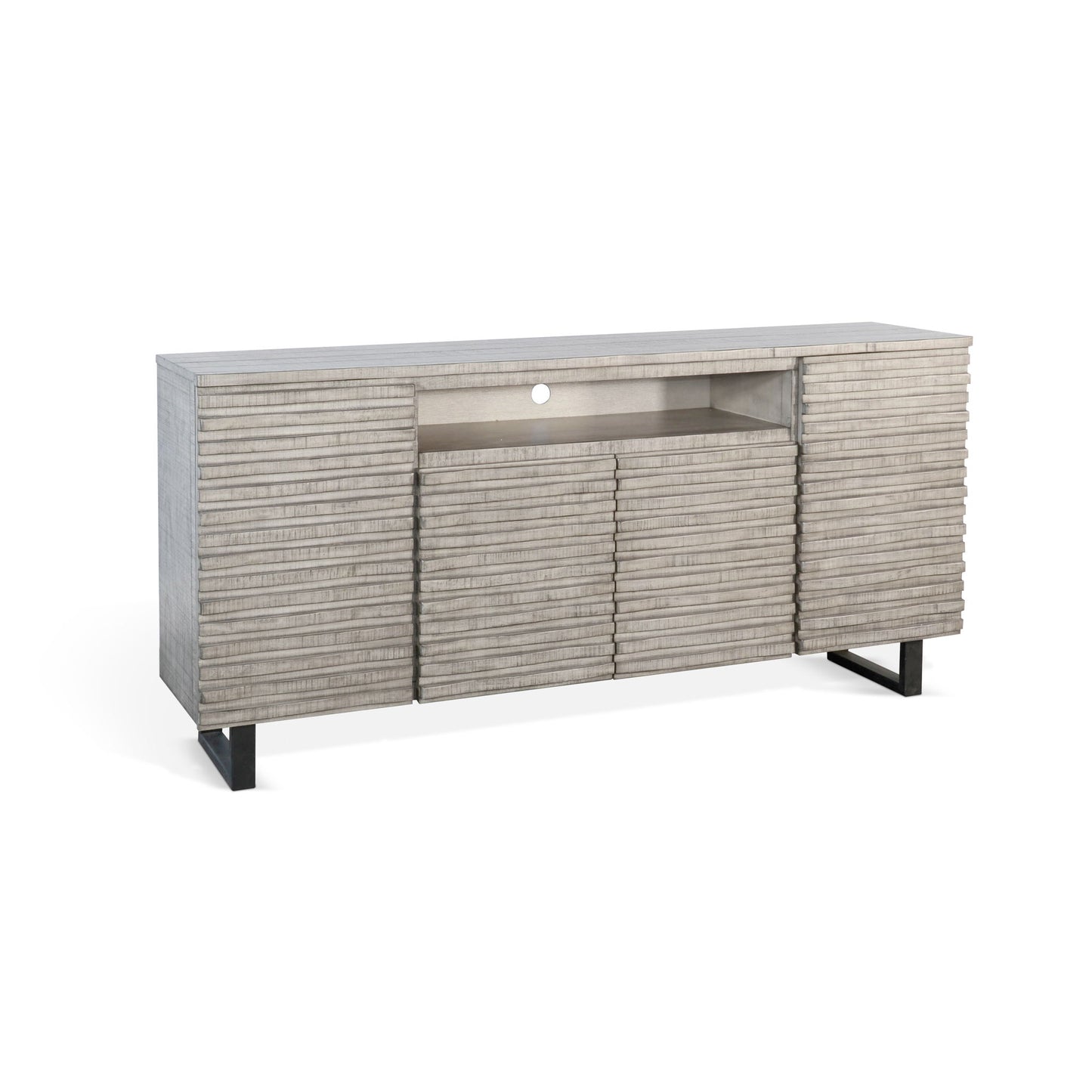Alpine - 72" Media Console Server - Pearl Silver