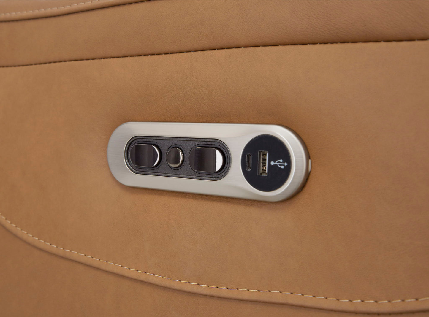 Austin - Power Reclining Sofa P2 - Caramel Cream