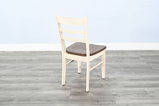 Pasadena - Ladderback Chair, Wood Seat (Set of 2) - Buckskin / Marble White