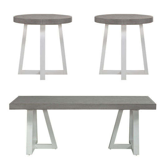 Palmetto Heights - 3 Piece Table Set (1 Cocktail 2 End Tables) - White