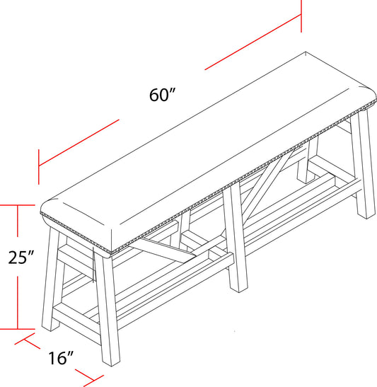 Lodge Dining - Upholstered Counter Bench - Siltstone