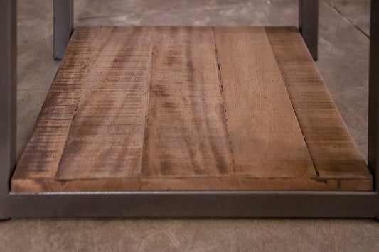 Mita - Chairside Table - Honey Brown / Light Gray