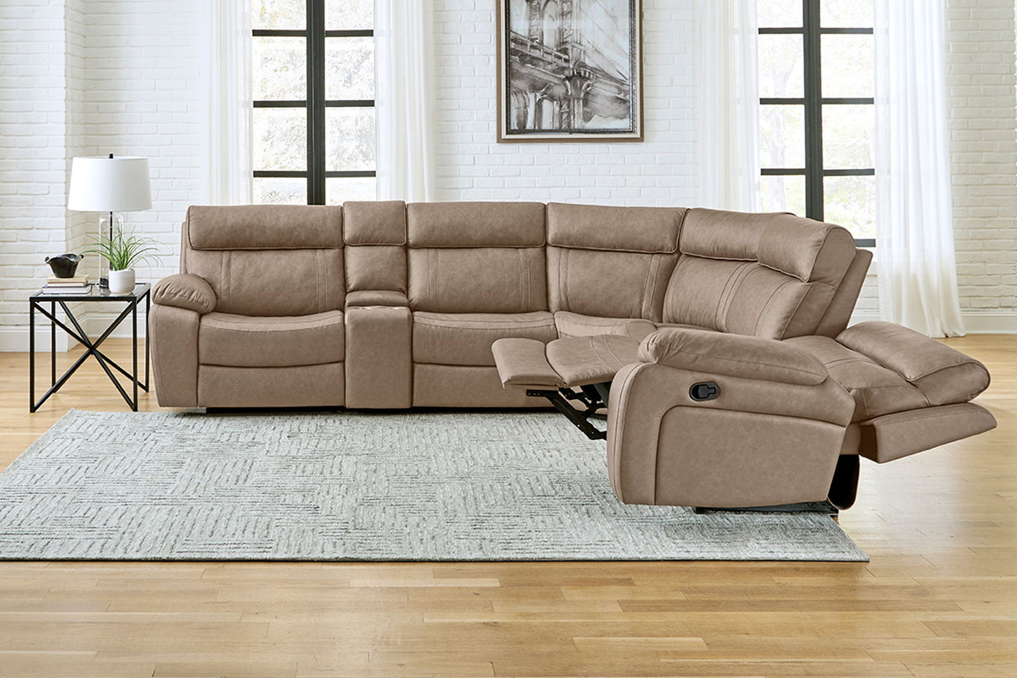 Theon - Modular Manual Reclining Sectional And Entertainment Console