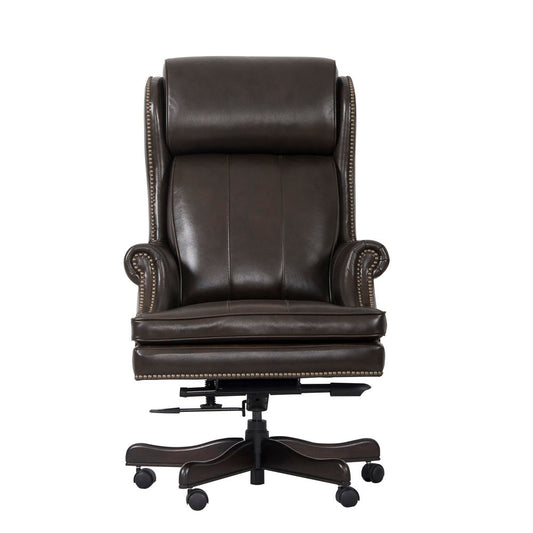 Dc#105 - Leather Desk Chair - Pacific Brown