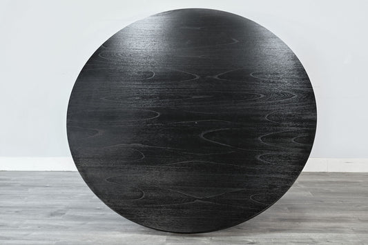 Mia - Large Round 7 Piece Dining Set - Umbra / Black