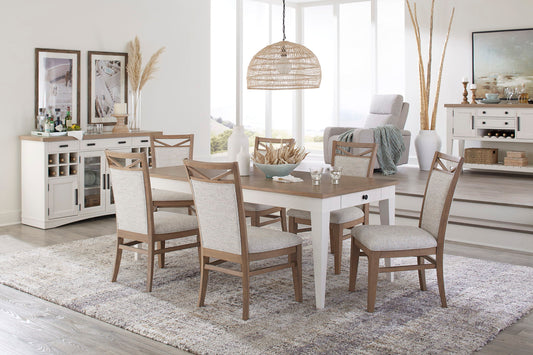 Americana Modern Dining - Rectangular Dining Table With Extensions - Cotton