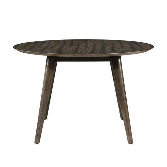 Rex - 48" Round Dining Table & 4 Open Back Chairs - Dark Brown