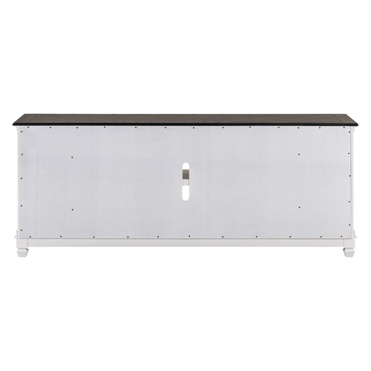 Fireplace TV Consoles - 417 80" Console With Fire FTS - White