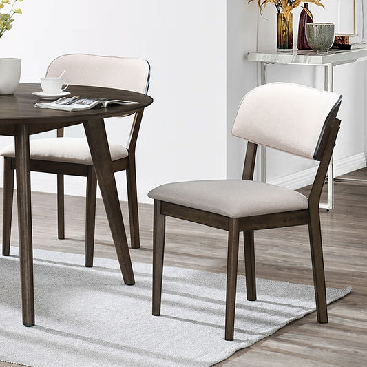 Rex - Open Back Dining Chair (Set of 2) - Brown And Beige