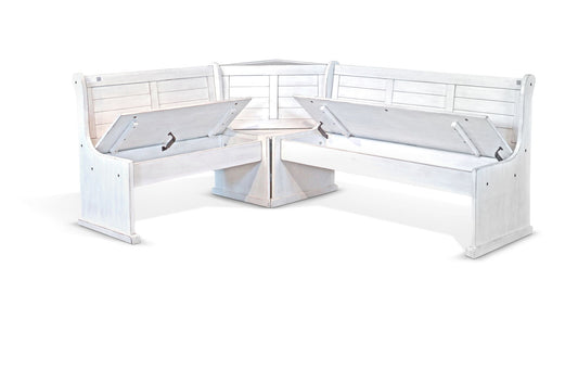 Bayside - Wood Breakfast Nook Dining Set - Marble White