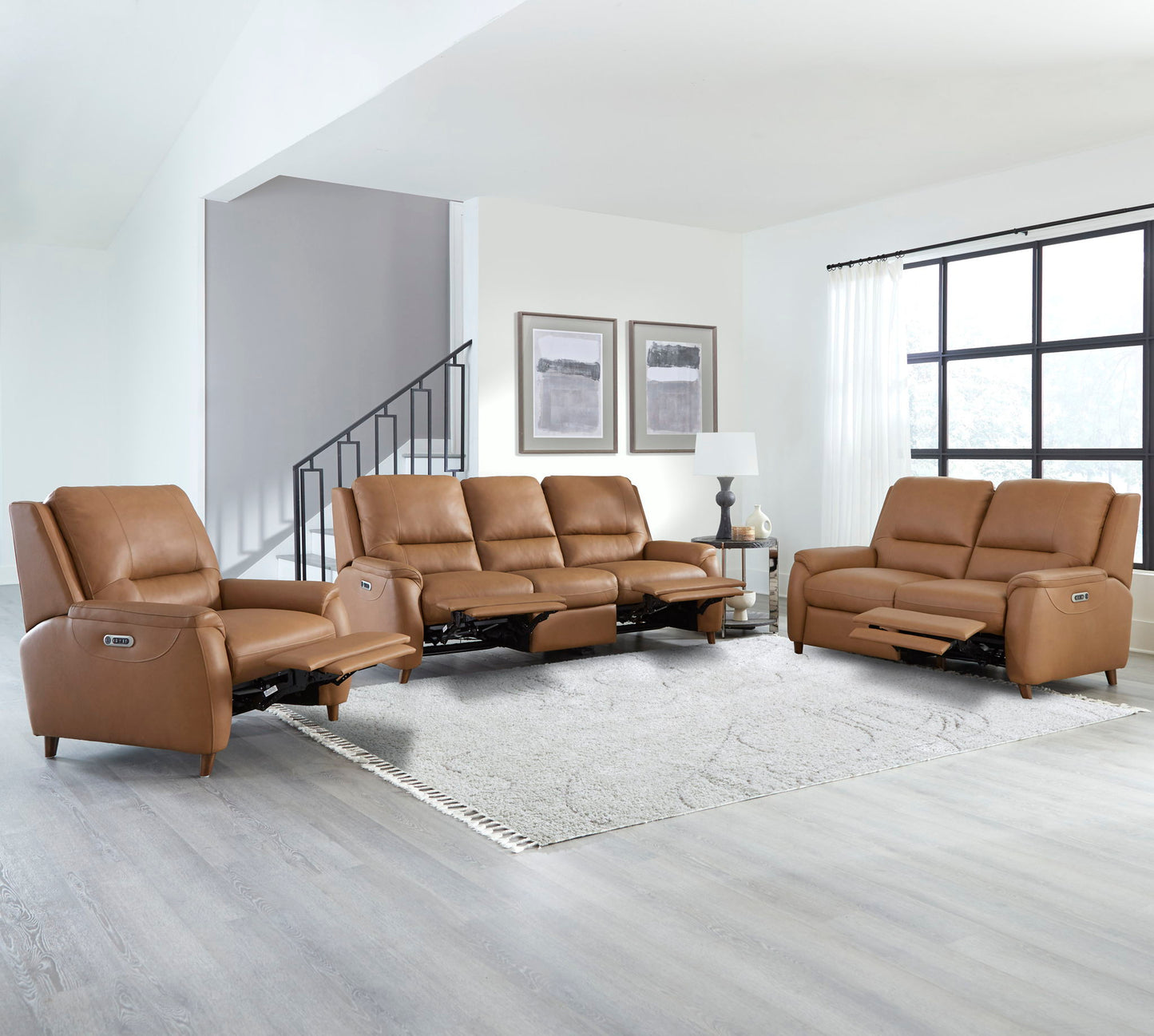 Austin - Power Reclining Loveseat P2 - Caramel Cream