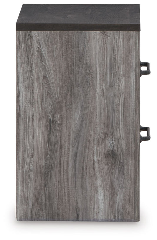 Bronyan - Two Drawer Night Stand - Dark Gray