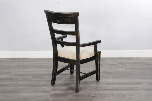 Marina - Wood Arm Dining Chair (Set of 2) - Black Sand