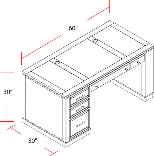Catalina - Two Piece Writing Desk With Power Center And USB - Cottage White
