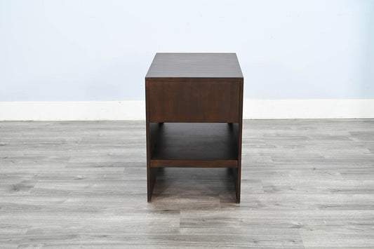 Chair Side Table With Drawer - Coffee Bean