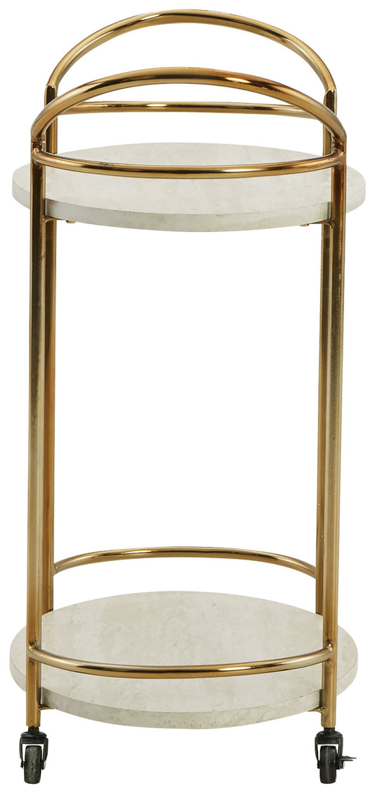 Tarica - Bar Cart - Cream / Gold Finish