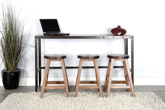 San Diego - Wood And Metal Sofa Bar Table - Antique Brown