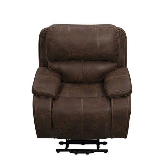 Brookings - Power Lift Recliner With Heat & Massage - Brown