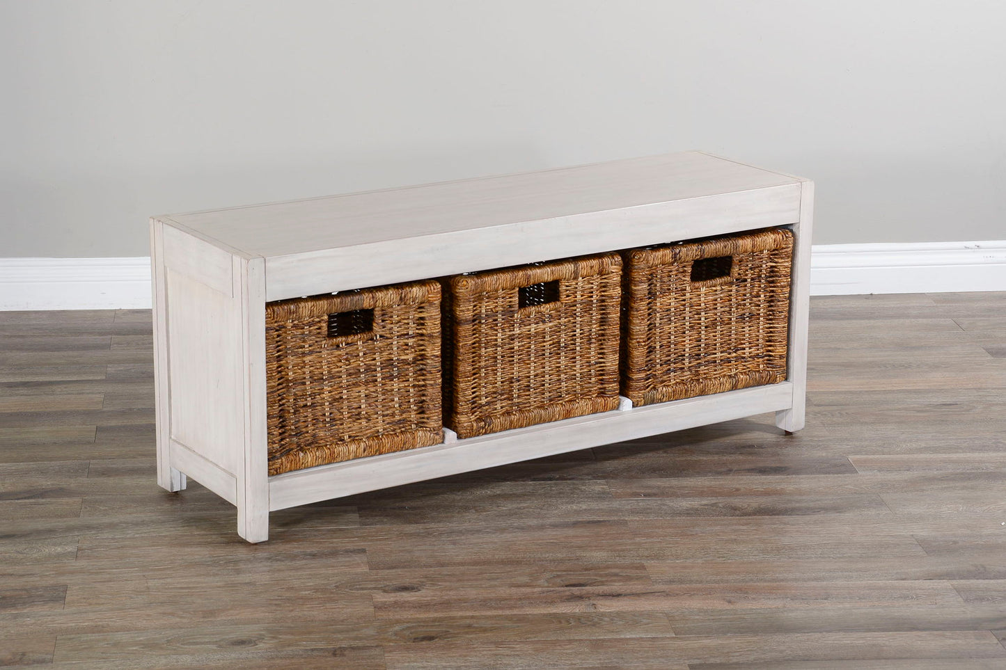 Storage Bookcase And Bench - White