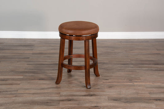 Santa Fe - 24" Swivel Stool With Cushion Seat - Dark Chocolate