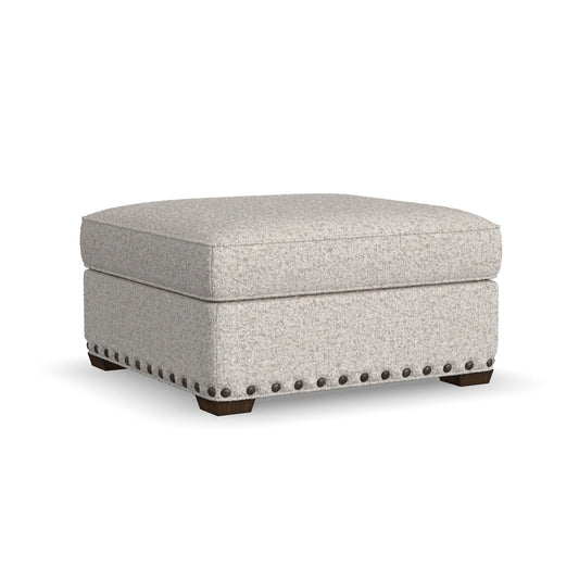 Milo - Fabric Cocktail Ottoman With Nailhead Trim