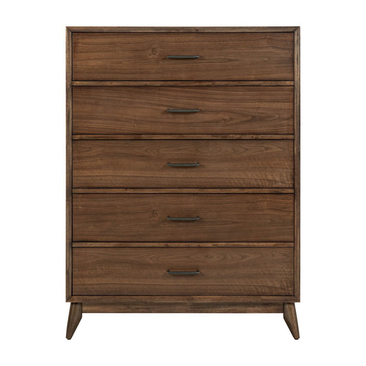 Century Modern - 5 Drawer Chest - Walnut