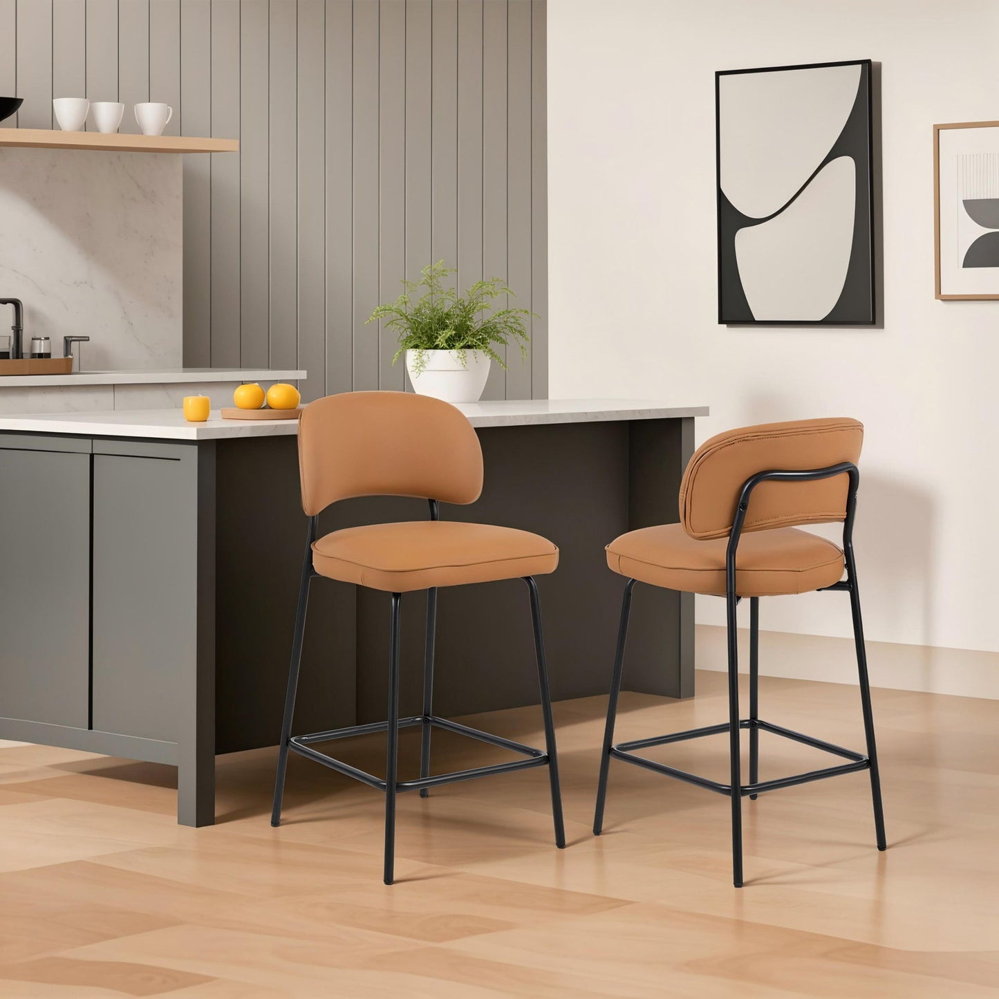 Blythe - Vegan Leather Bar Chair (Set of 2)