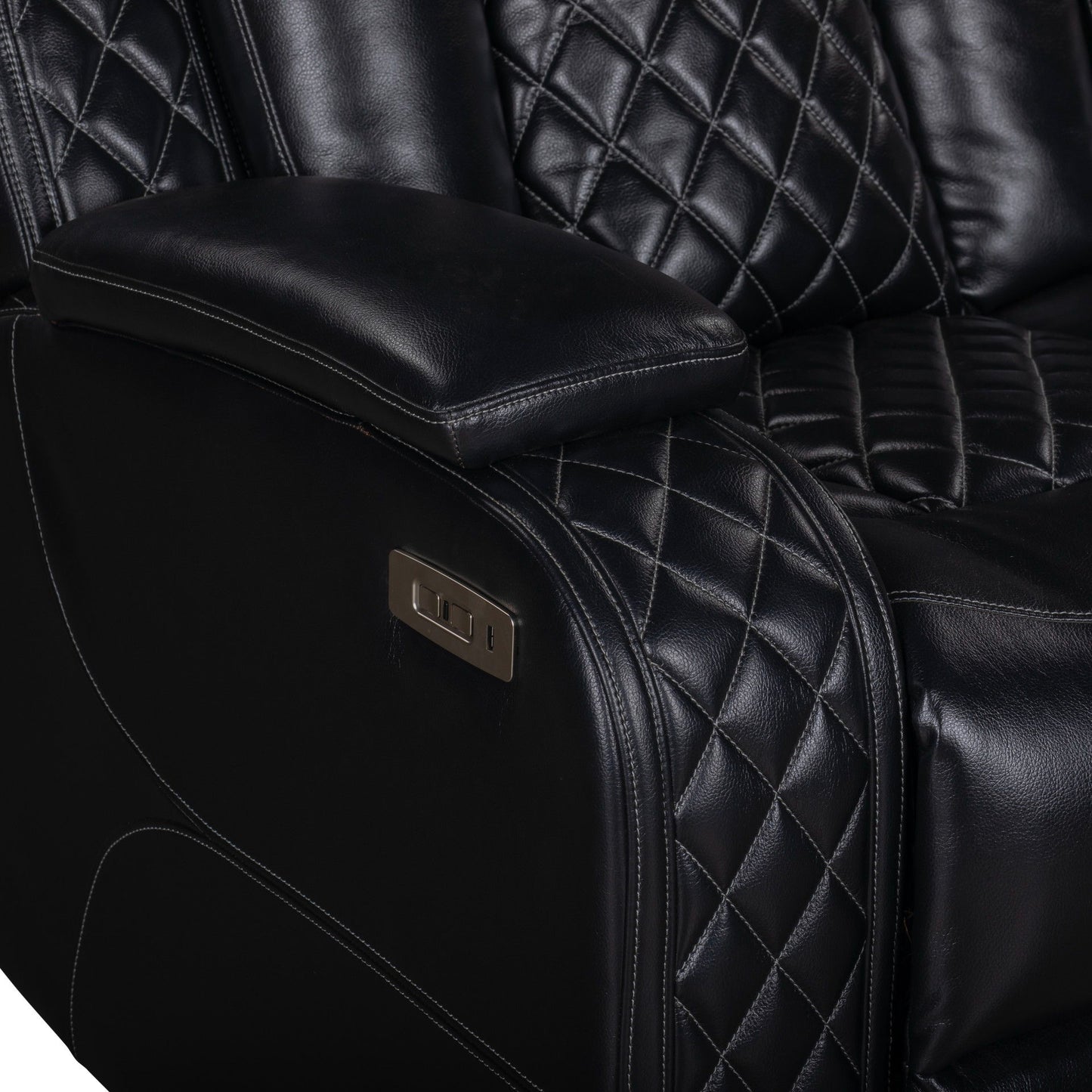 Orion II - Laf Sofa With Power Headrest & Footrest - Black