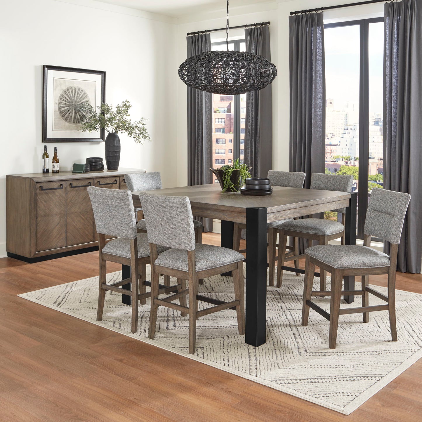 Cedar Fork - Dining Upholstered Counter Stool (Set of 2) - Smoked Arabica