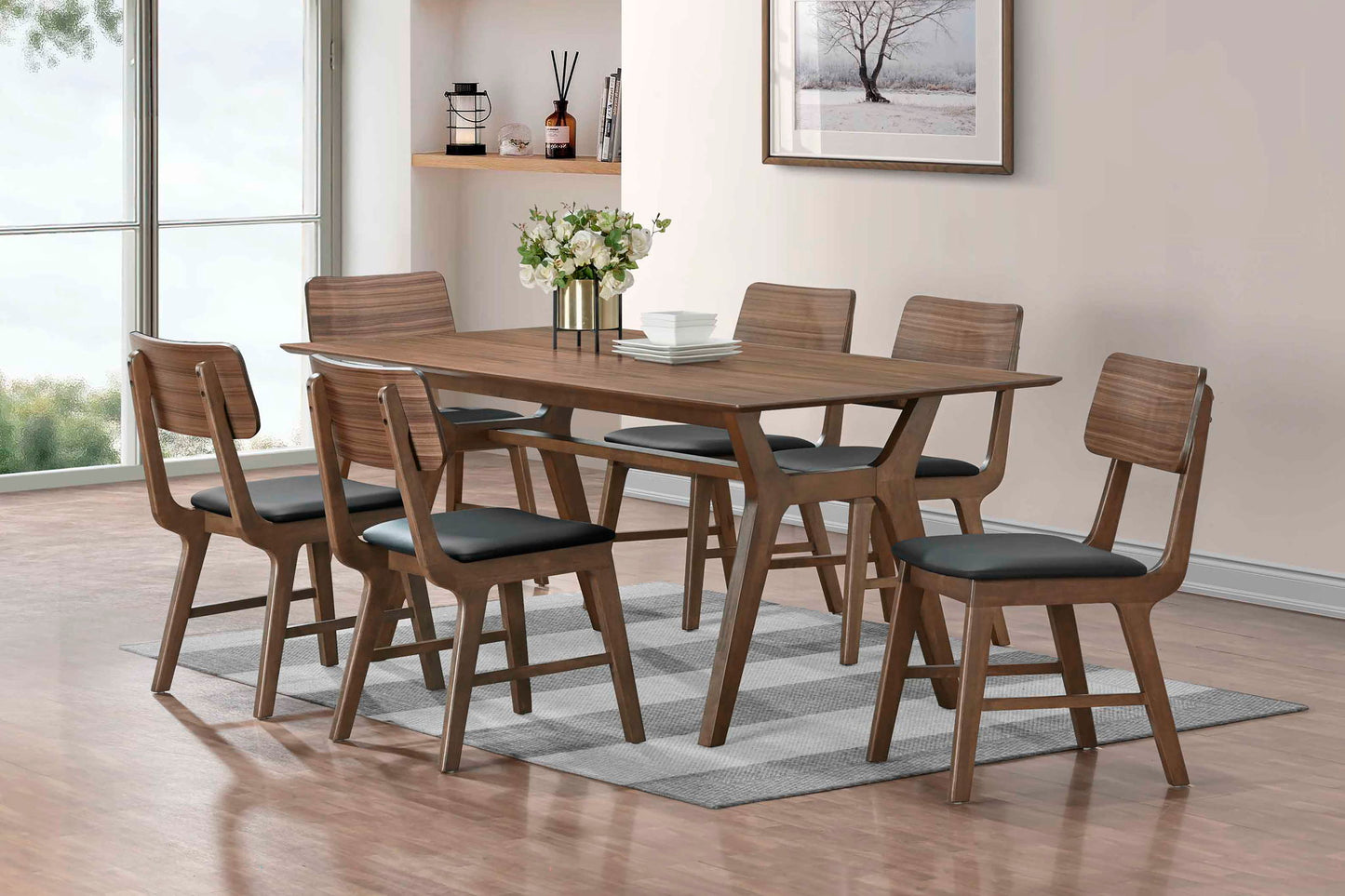 Thea - 70" Rectangular Dining Table - Walnut