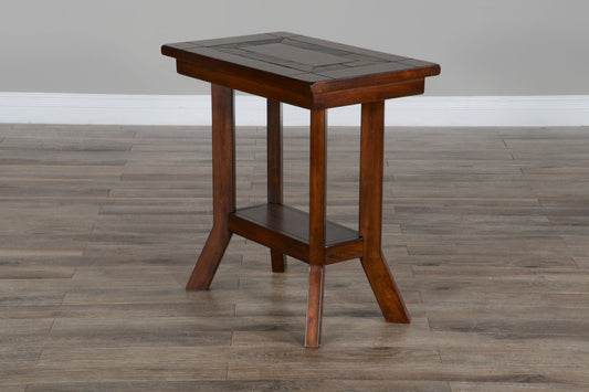 Santa Fe - Mahogany Wood Chair Side Table - Dark Chocolate