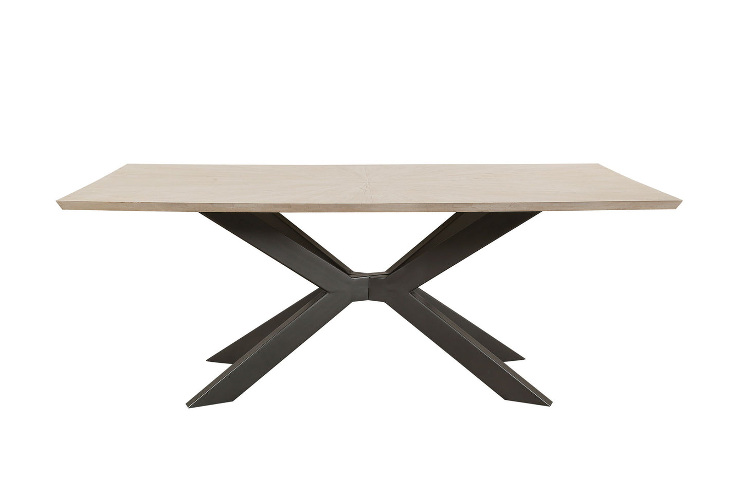 Crossings - Monaco Rectangular Dining Table With 4 Upholstered Chairs - Solid Mango / Dark Gray