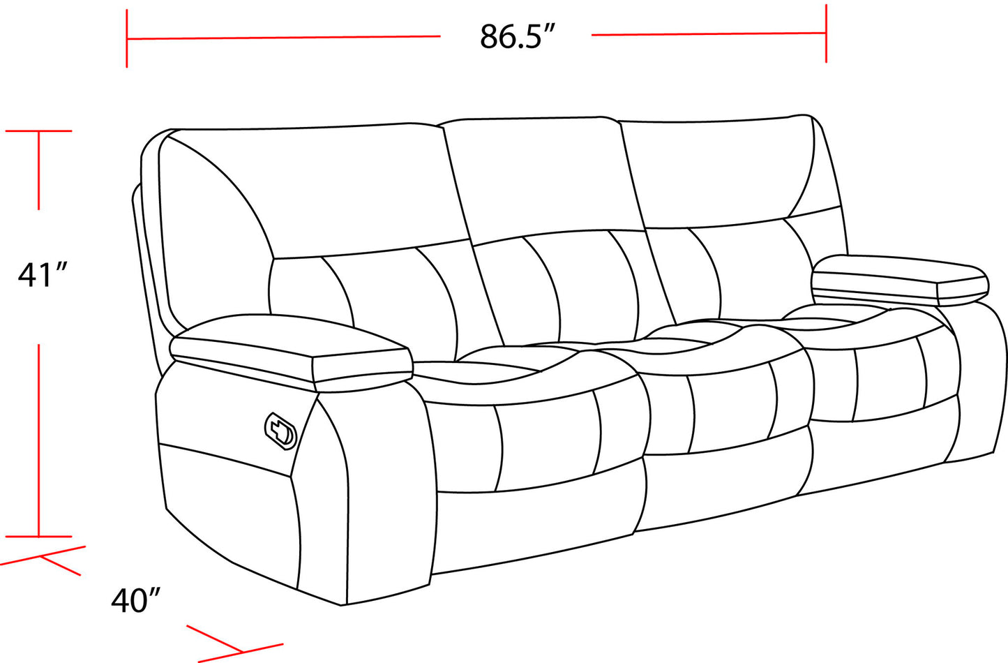 Chapman - Manual Triple Reclining Sofa