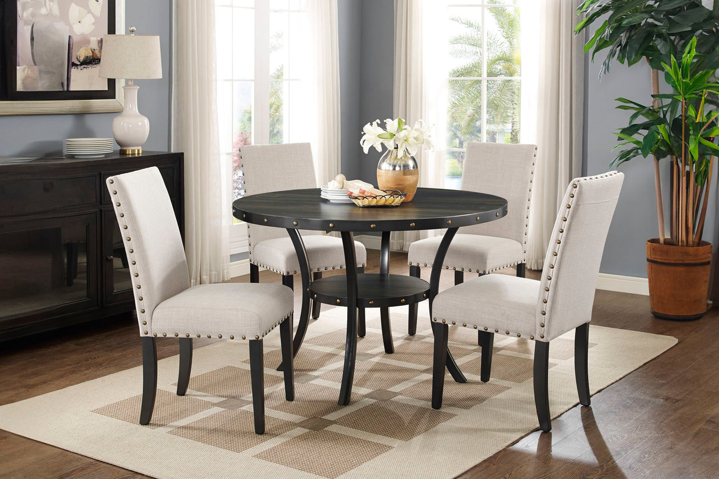 Crispin - Round Counter Table - Gray Wood