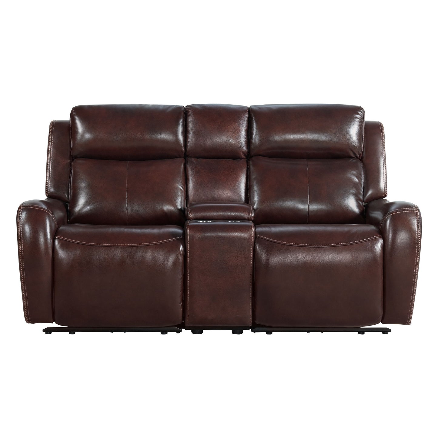 Wainwright - Dual-Power Loveseat - Reddish Brown