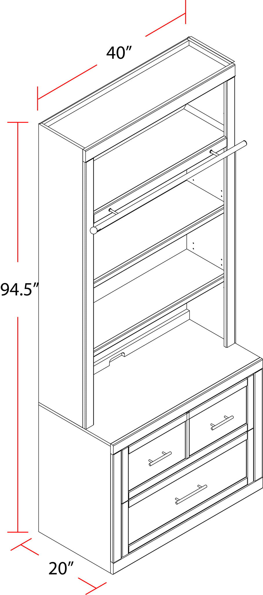 Catalina - Lateral File And Hutch - Cottage White