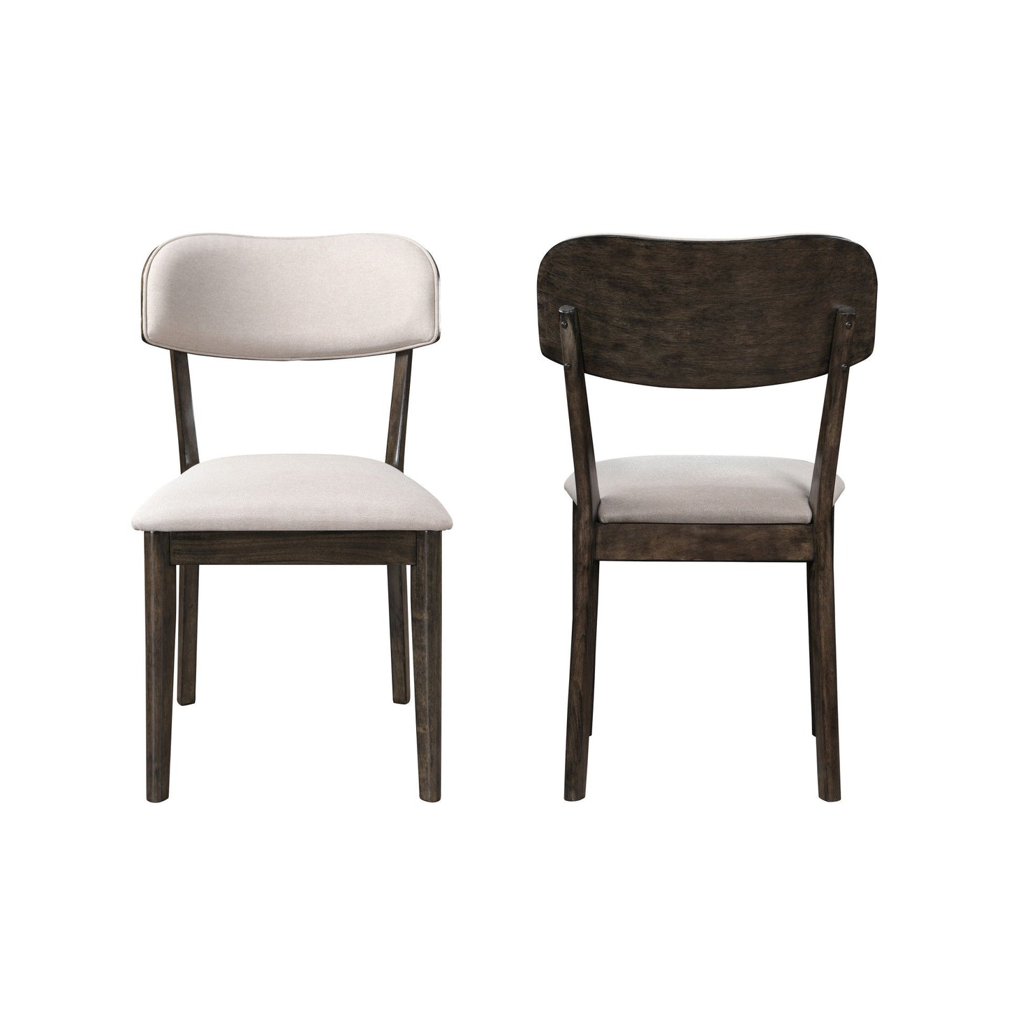 Rex - Open Back Dining Chair (Set of 2) - Brown And Beige