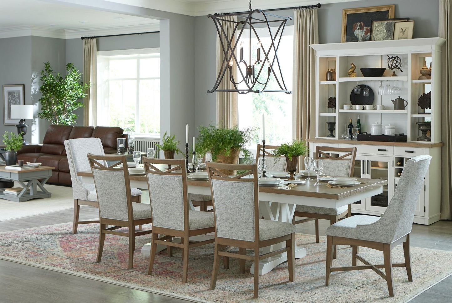 Americana Modern Dining - Trestle Extendable Dining Table - Cotton