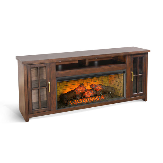 Media Console With Electric Fireplace