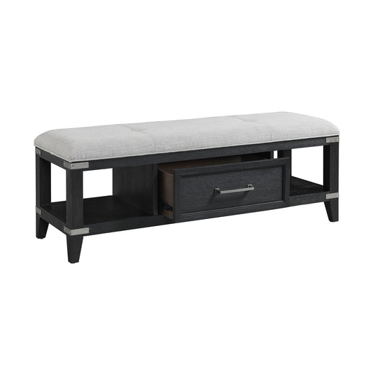 Laguna - Storage Bench - Weathered Steel